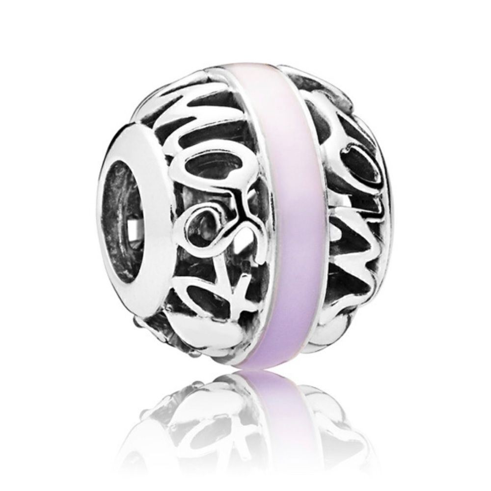 PANDORA AUTHENTIC Sterling Silver Degrees of Love Charm Pink Enamel - 797244ENMX